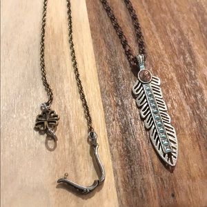 Lucky Brand copper/silver necklace w/ arrow accent